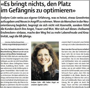 Interne Seite: Evelyne Coën, Unternehmerin und Expertin für berufliche Neuorientierung